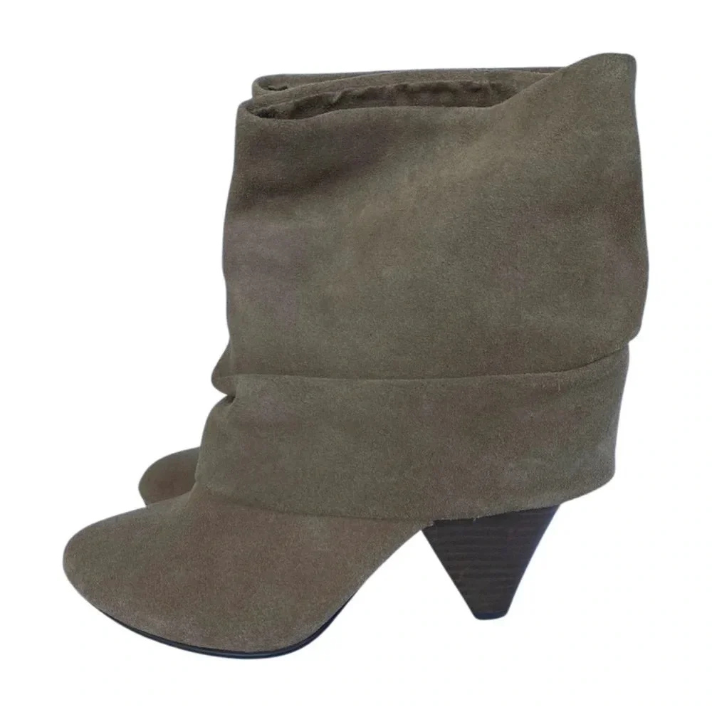 Steve Madden, Carlsen, Slouch Cuffed Suede Ankle‎ Bootie, Brown, Tan